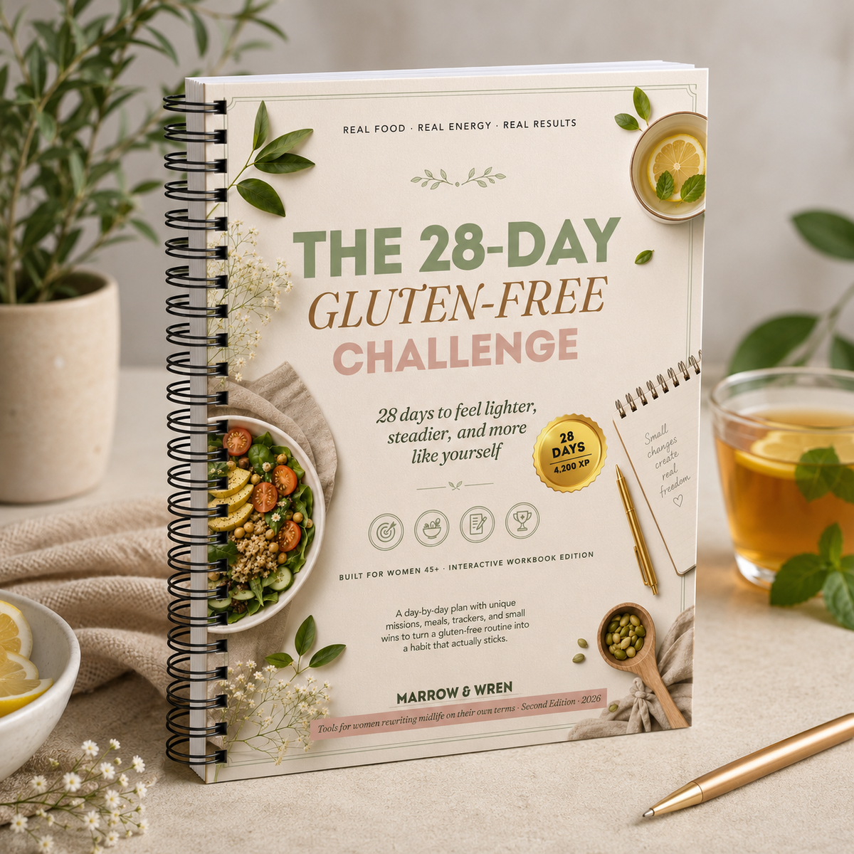 The 28-Day Gluten-Free Challenge | Paperback Planner | 28 Days to Feel Lighter, Steadier and More Like Yourself
